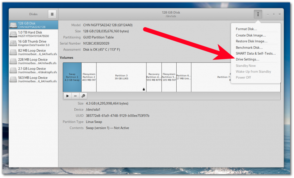 Select Drive Settings