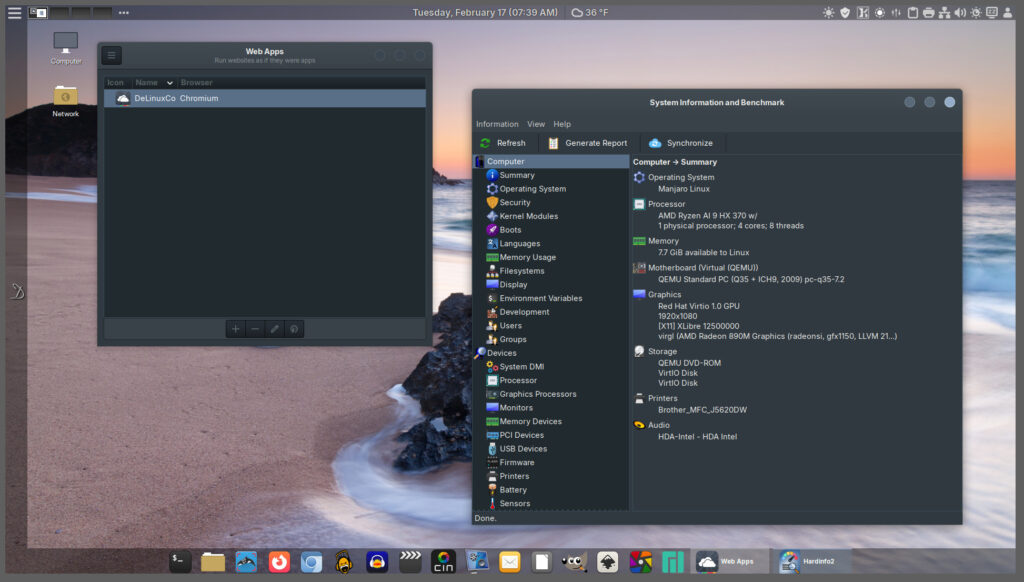 WebApps & Hardinfo2